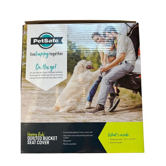 PetSafe Happy Ride Padded Quilted Bucket Seat Cover Cotton Twill Dog Car NEW - Picture 3 of 4